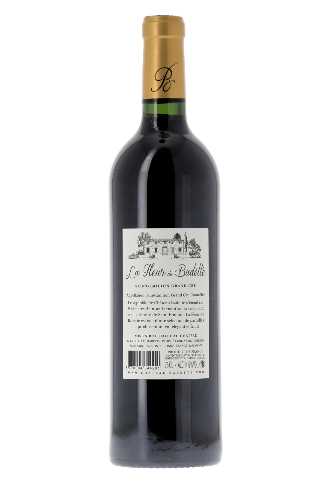 Saint-Emilion Grand Cru Fleur de Badette Château Badette 2019 - frontbs