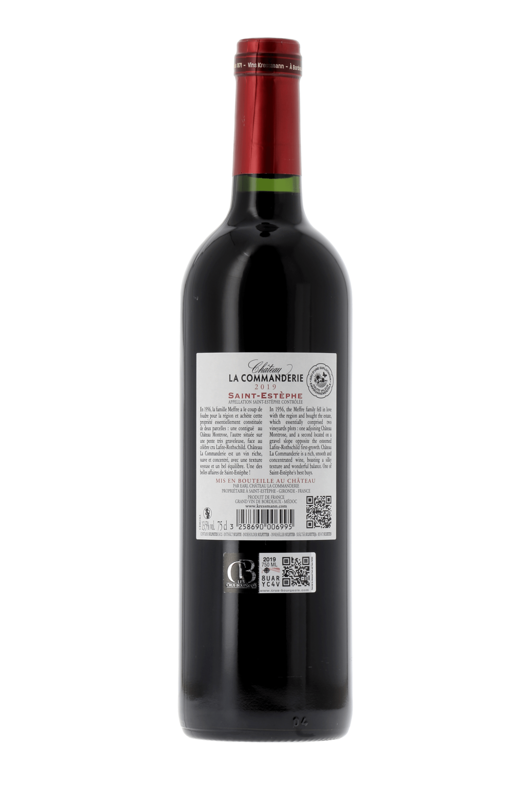 Saint-Estèphe Château La Commanderie 2019 - frontbs