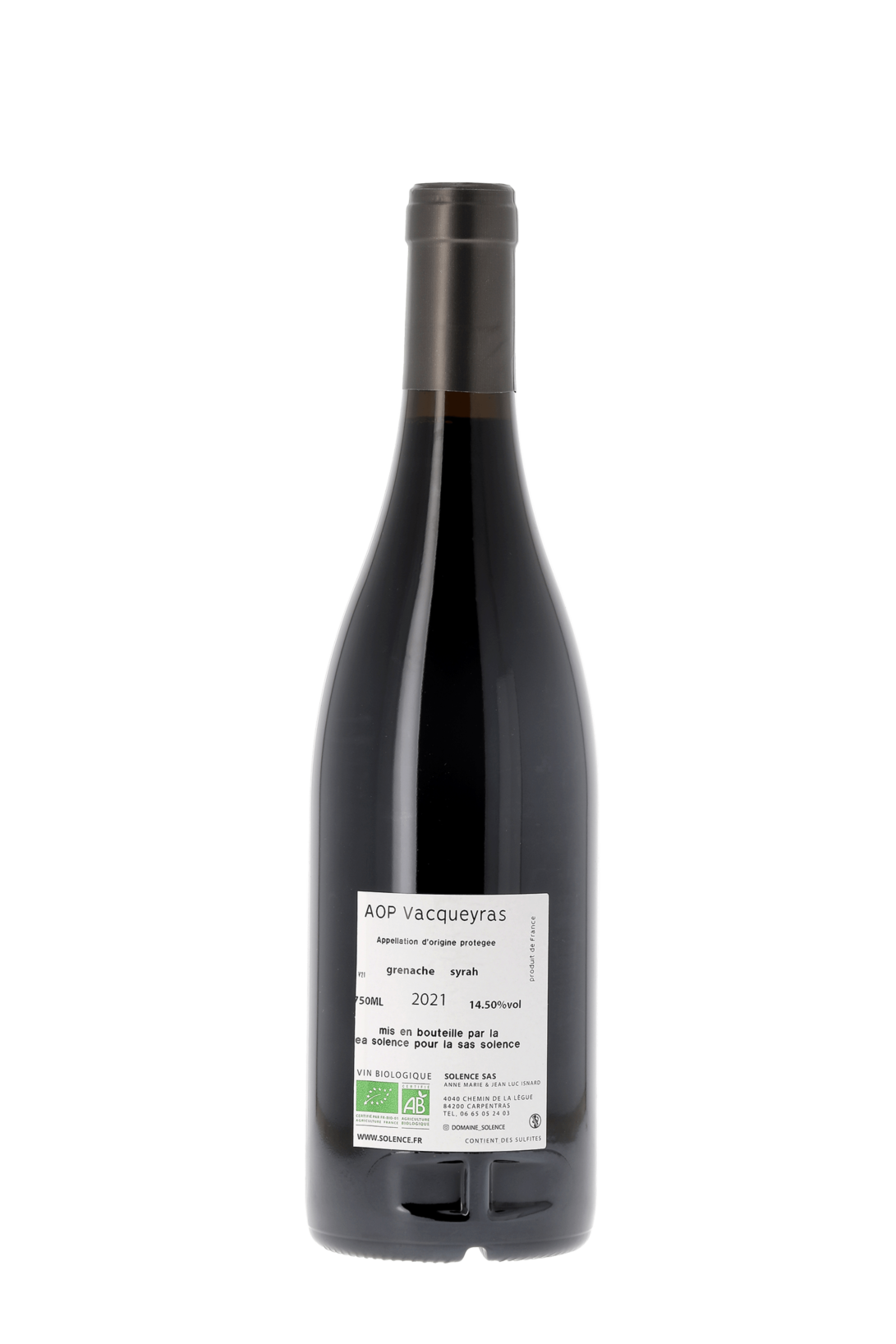 Vacqueyras Domaine Solence 2021 - frontbs