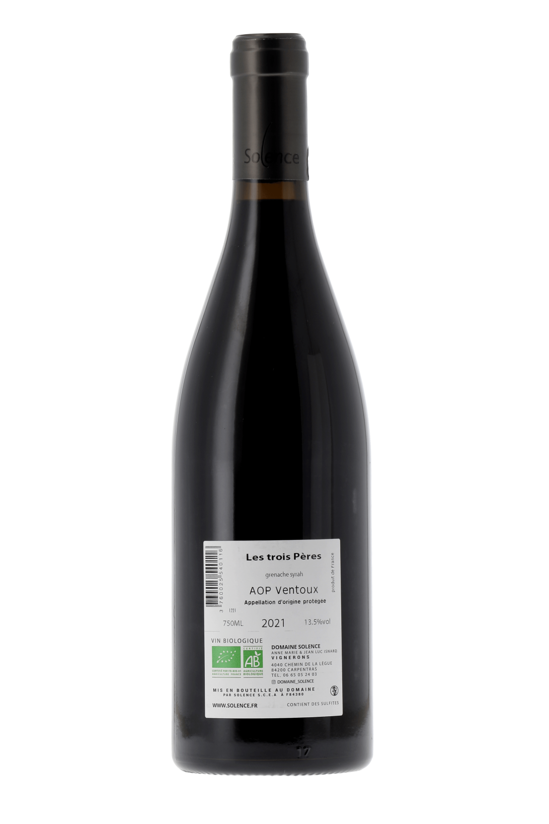 Ventoux Les 3 Pères Domaine Solence 2021 - frontbs